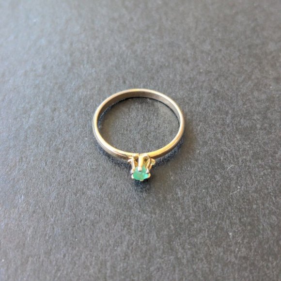 Vintage handmade ring with  Colombian emerald stone, size 6 - Picture 9 of 11